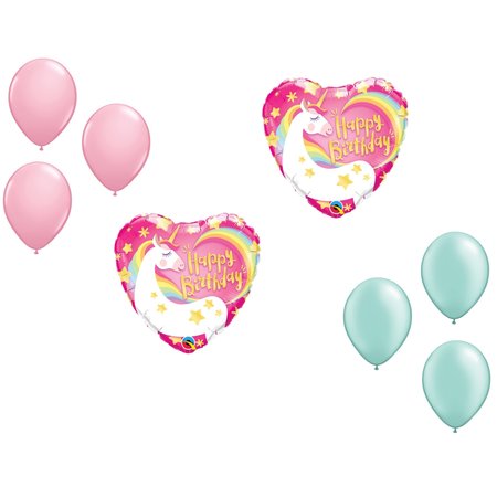 LOONBALLOON Unicorn Theme Balloon Set, 2x Birthday Magical Unicorn Balloon and 6x latex balllons 81964